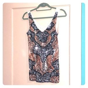 Patterned sequin tank top